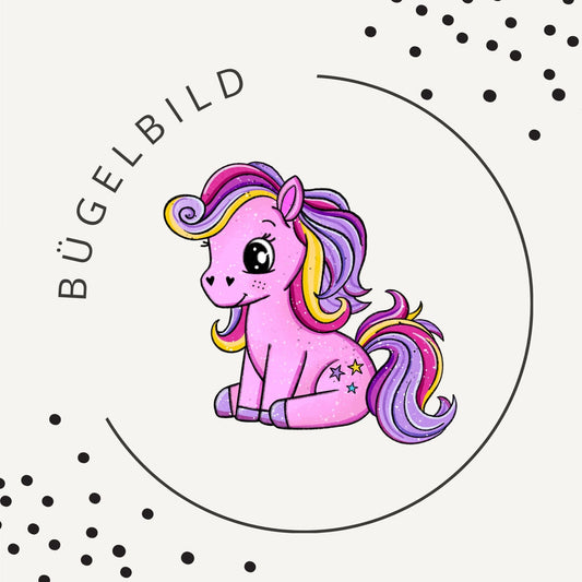 Bügelbild Polly Pony 3 – Regenbogen Pony für Kinder