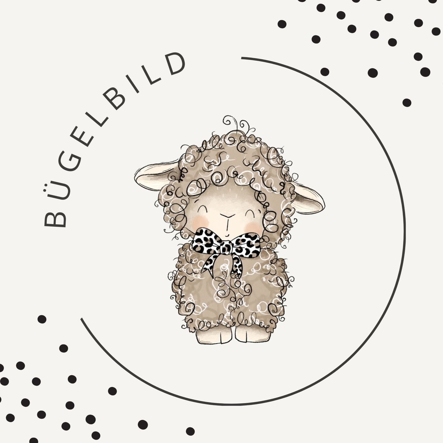 Bügelbild Leo Lämmchen 2 – Trendiges Schafmotiv für Baby- & Kinderkleidung