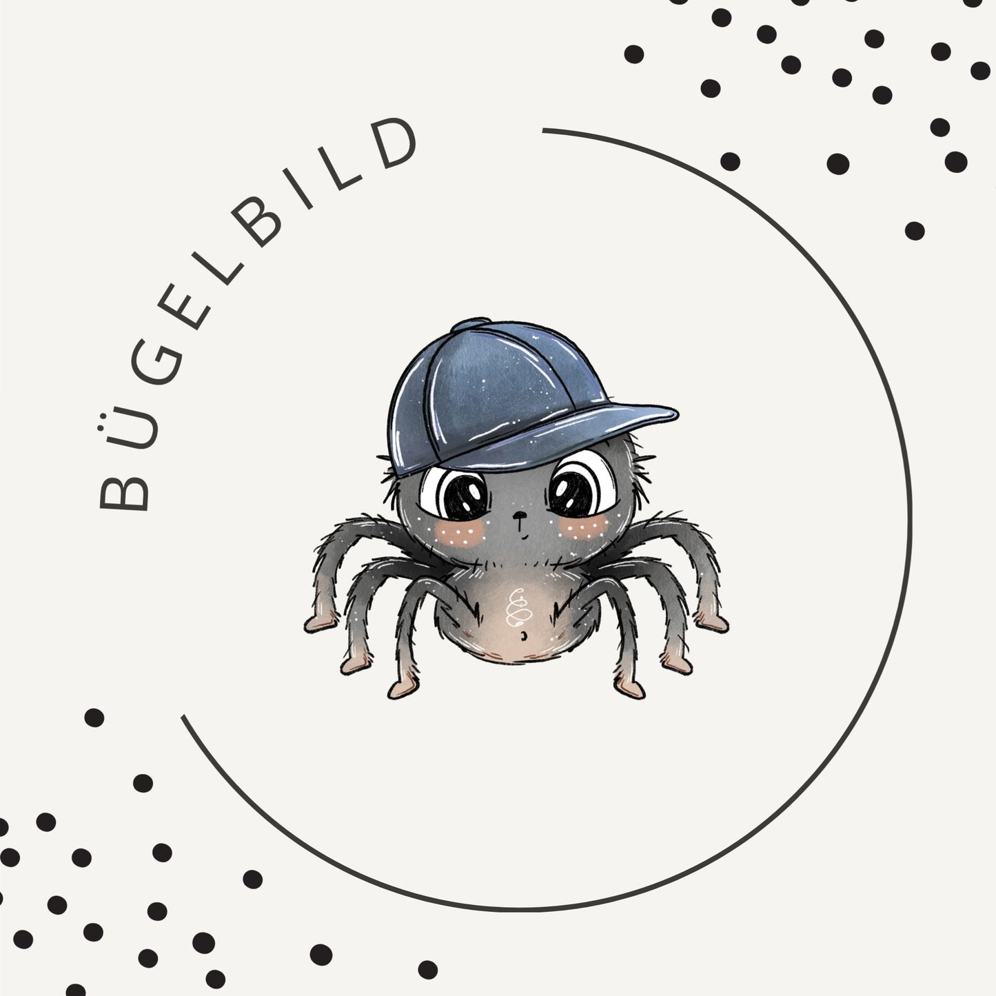Bügelbild Little Spider Grau 1