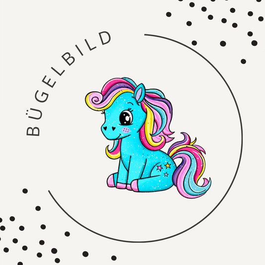 Bügelbild Polly Pony 2 – Regenbogen Pony für Kinder