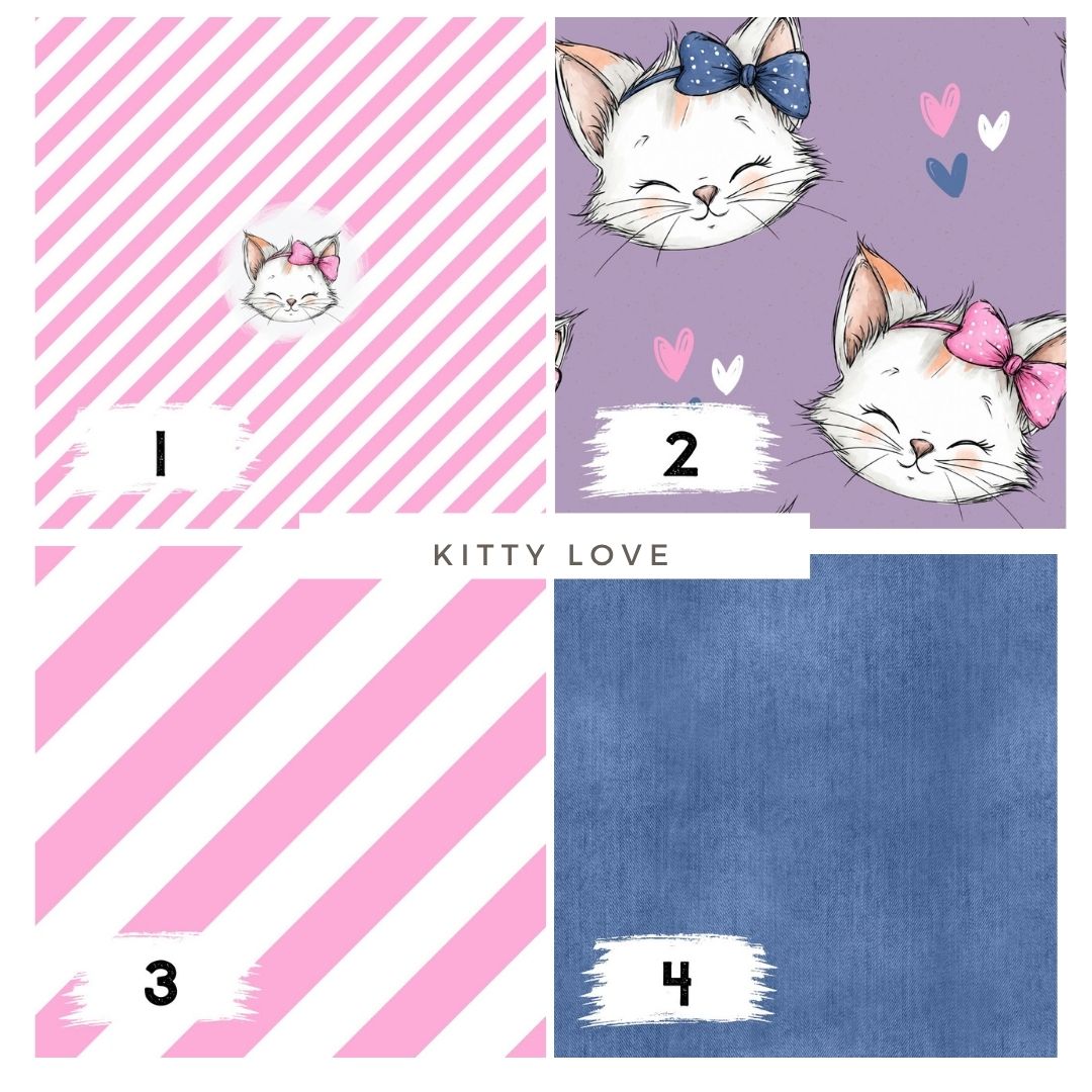 Kitty Love Lila | auf verschiedenen Stoffarten