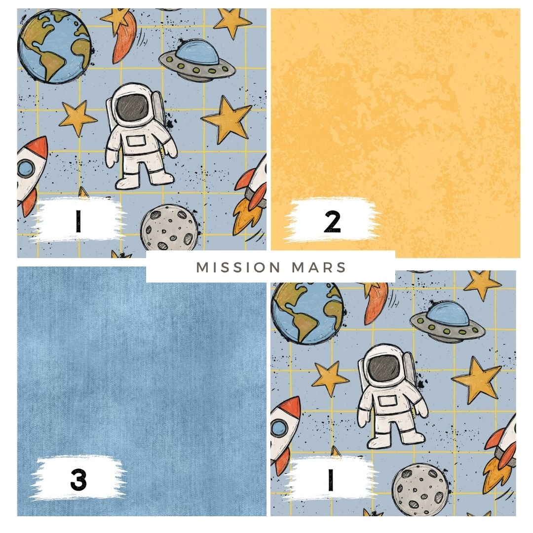 Stoffpaket Mission Mars Hellblau | auf verschiedenen Stoffarten