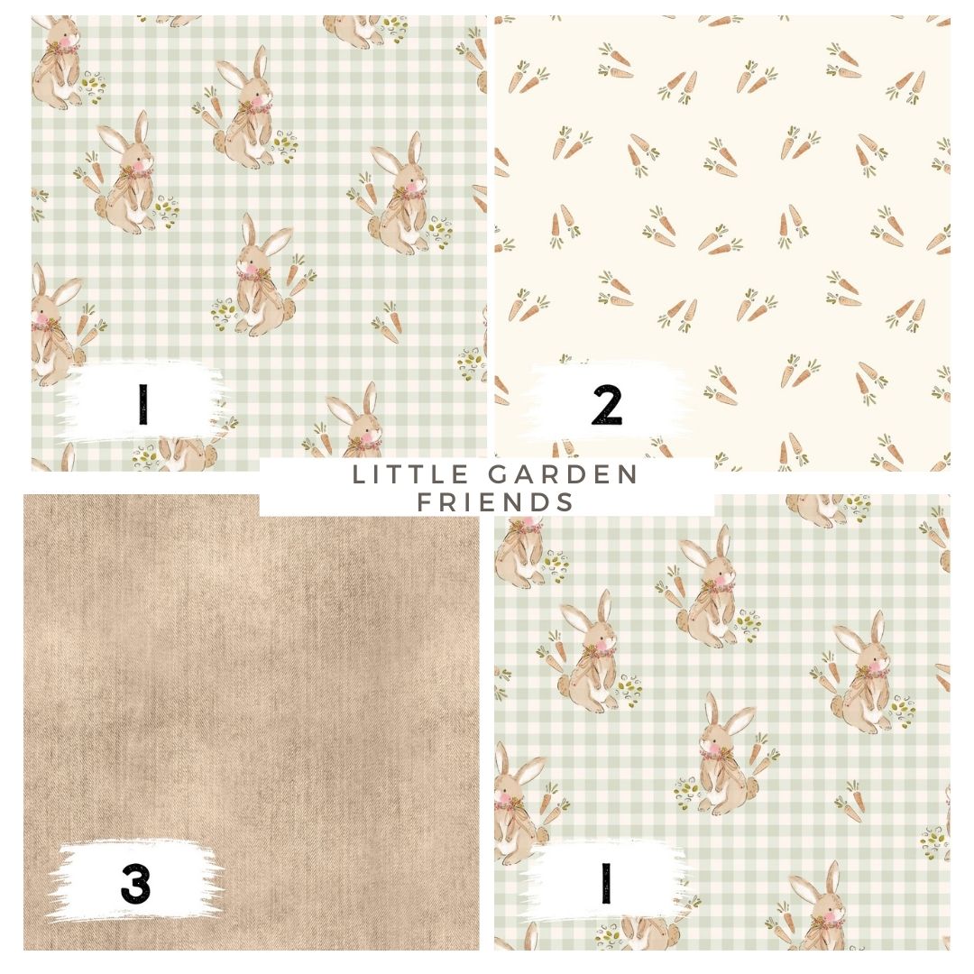 Little Garden Friends Hase Stoff – Aquarell Hasen Design | auf verschiedenen Stoffarten