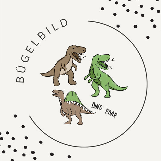 Bügelbild Dino Squad Grün Bügelbild – Dinosaurier Motiv
