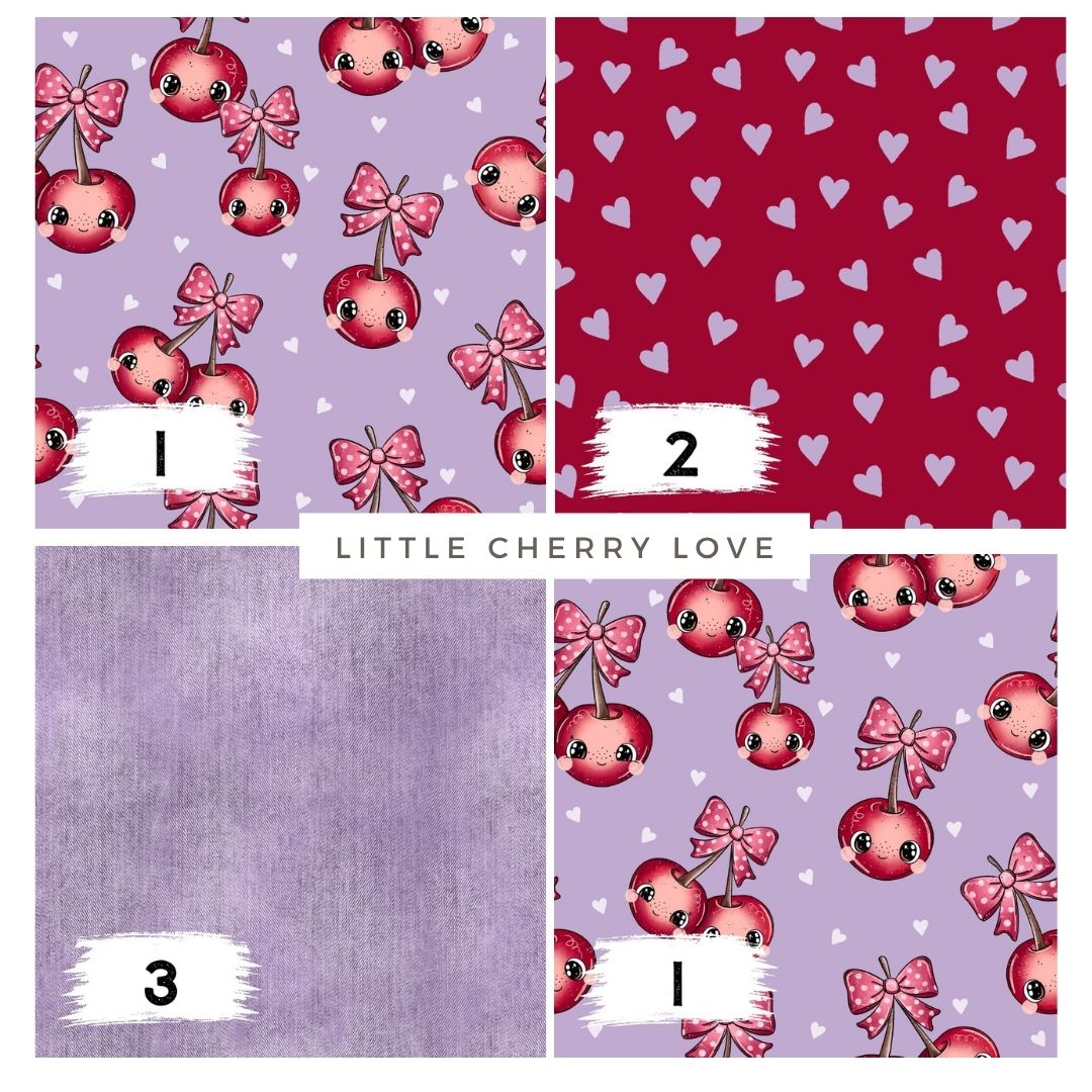 Little Cherry Love – süßer Kirsch Stoff mit Schleifen | auf verschiedenen Stoffarten