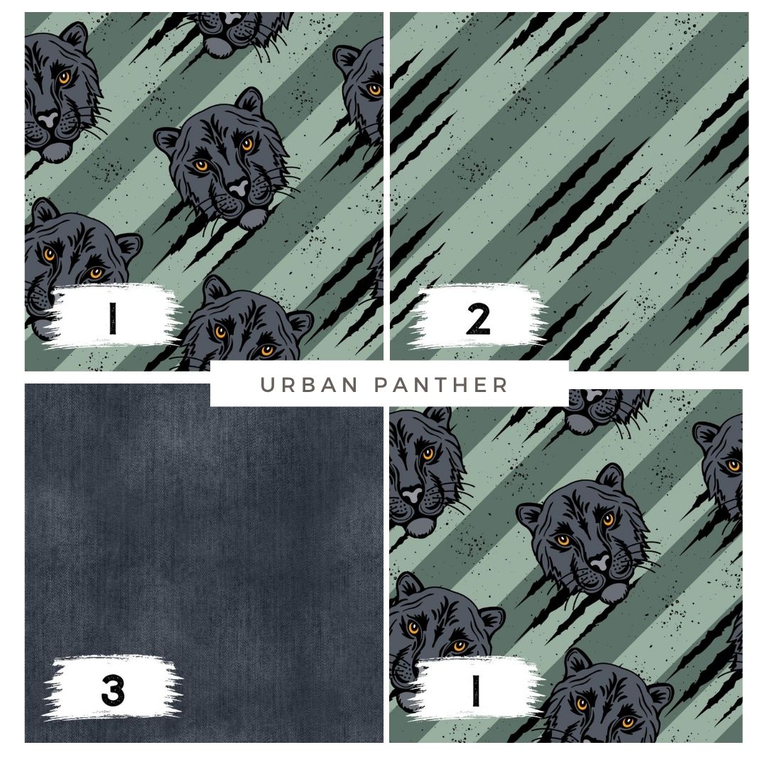 Stoffpaket Urban Panther Grün | auf verschiedenen Stoffarten