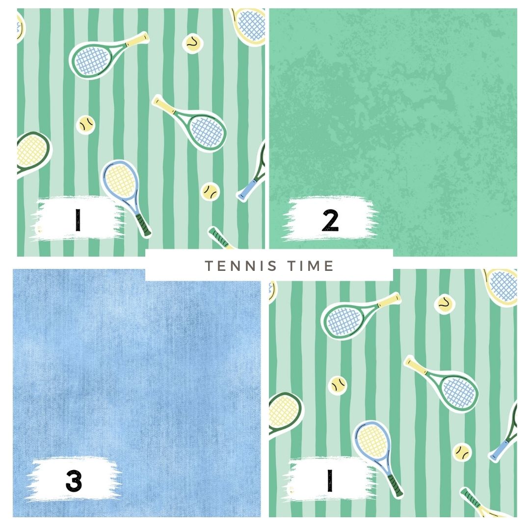 Tennis Time – sportliches Design | auf verschiedenen Stoffarten