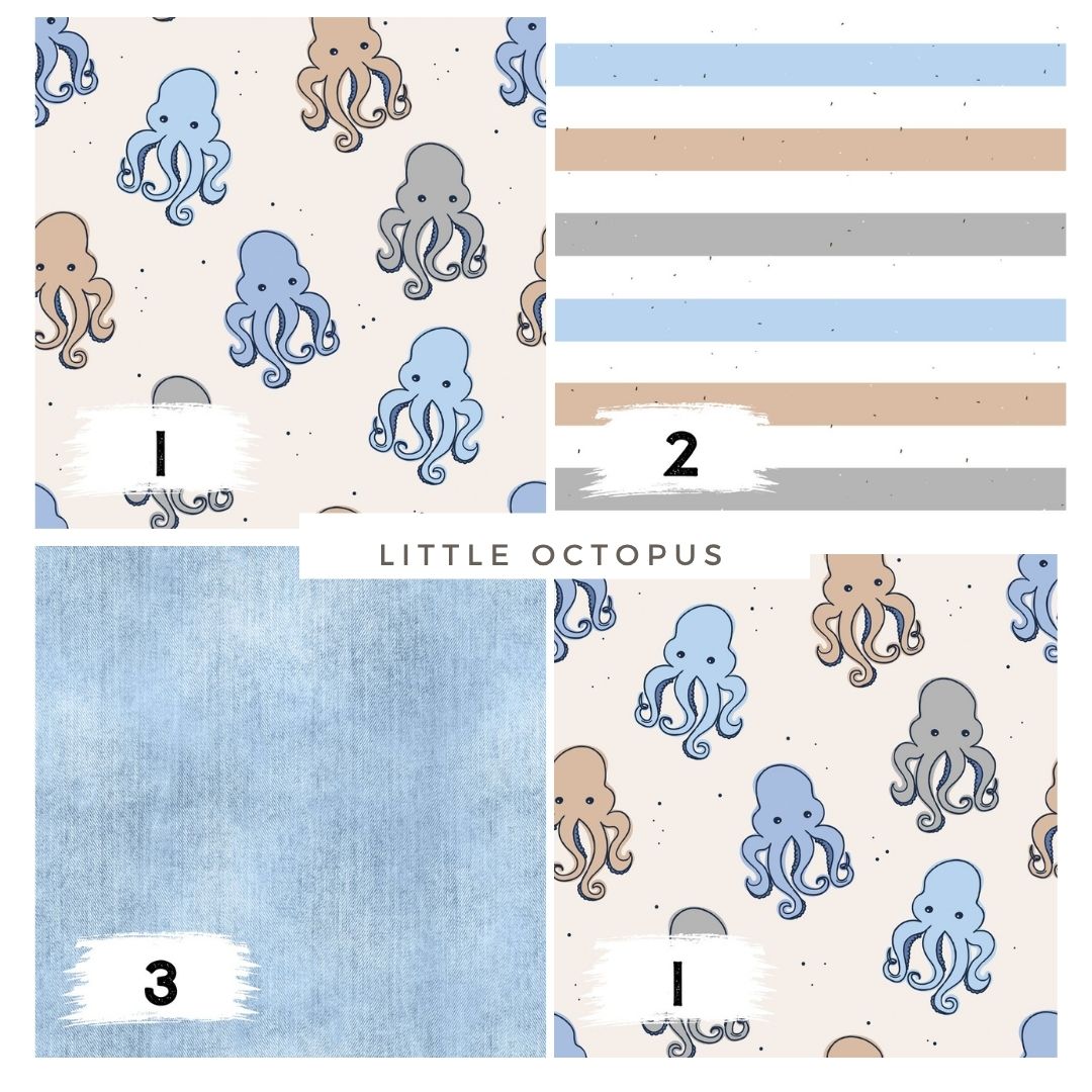 Little Octopus Beige | auf verschiedenen Stoffarten