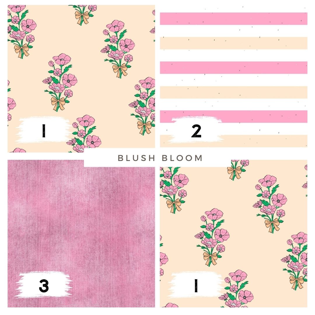 Blush Bloom – Floraler Stoff mit Blumen & Schleifen | verschiedene Stoffarten