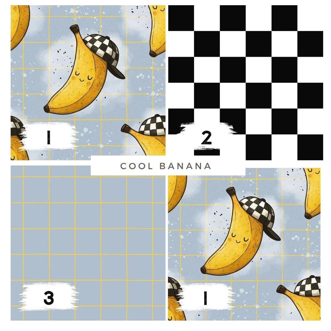 Stoffpaket Cool Banana Hellblau | auf verschiedenen Stoffarten