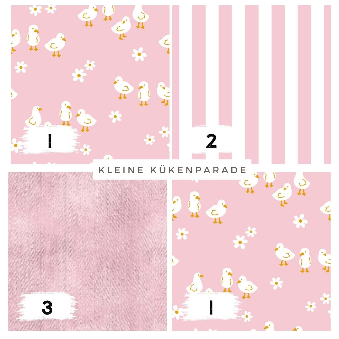 Kleine Kükenparade – Küken Design | auf verschiedenen Stoffarten