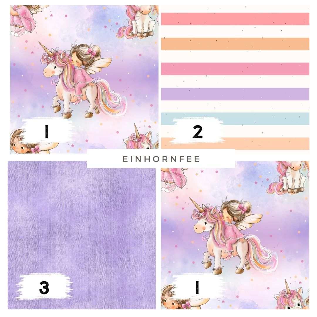 Einhornfeen Lila – magisches Einhorn Design | auf verschiedenen Stoffarten