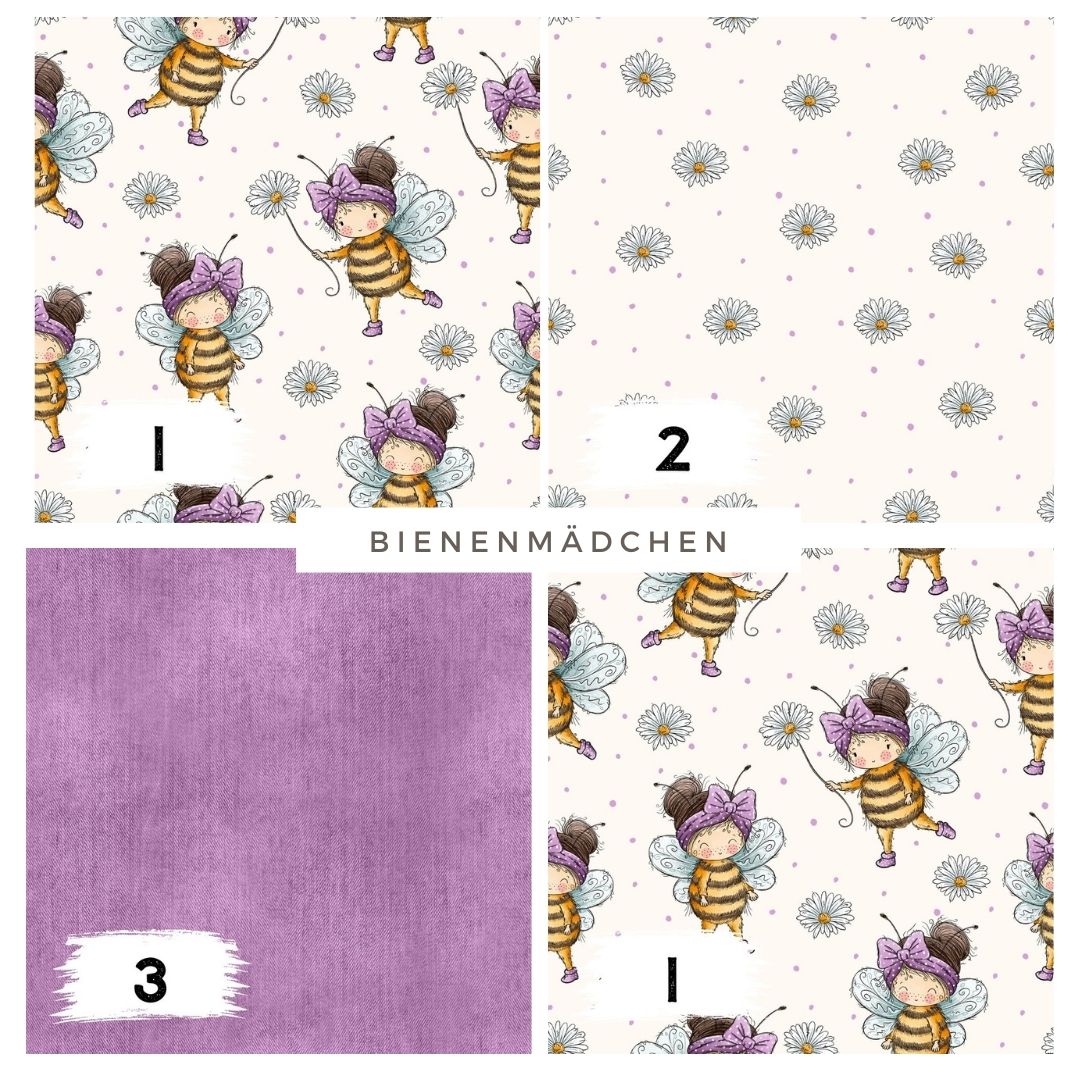 Bienenmädchen Creme – Mädchen als Biene | auf verschiedenen Stoffarten