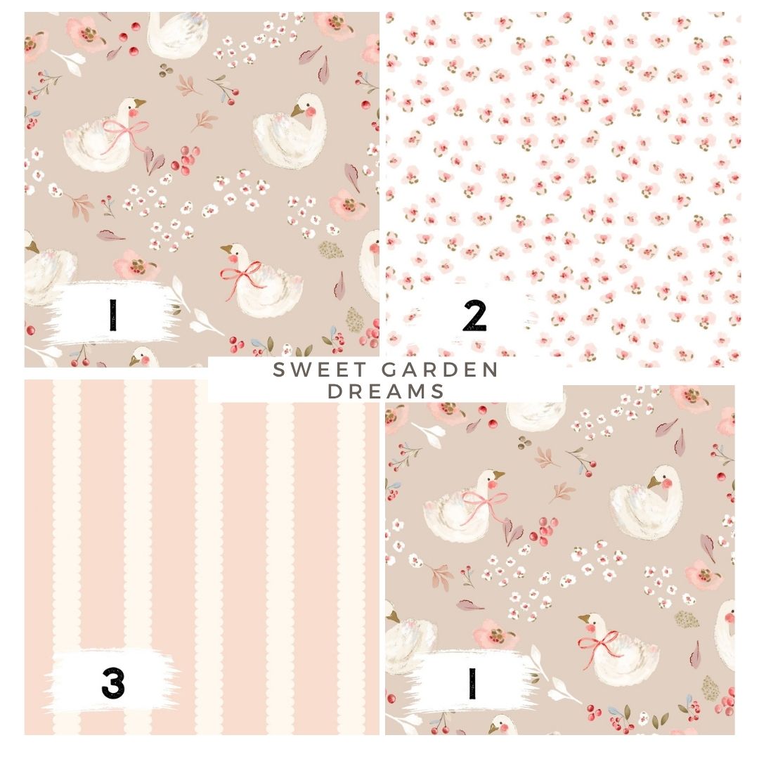 Swan Garden Dreams Vintage – romantischer Schwan Stoff | auf verschiedenen Stoffarten