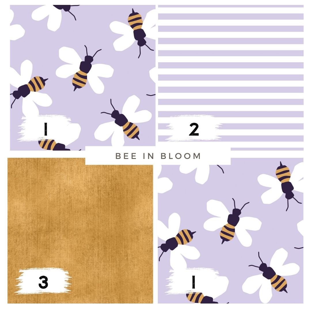 Bee in Bloom – Bienen Stoff | auf verschiedenen Stoffarten