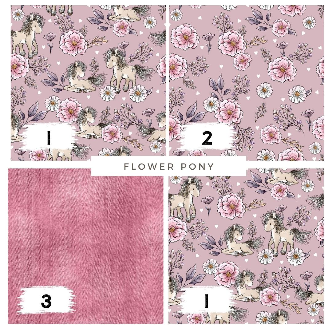 Flower Pony Mauve – zauberhafter Pony Stoff | auf verschiedenen Stoffarten