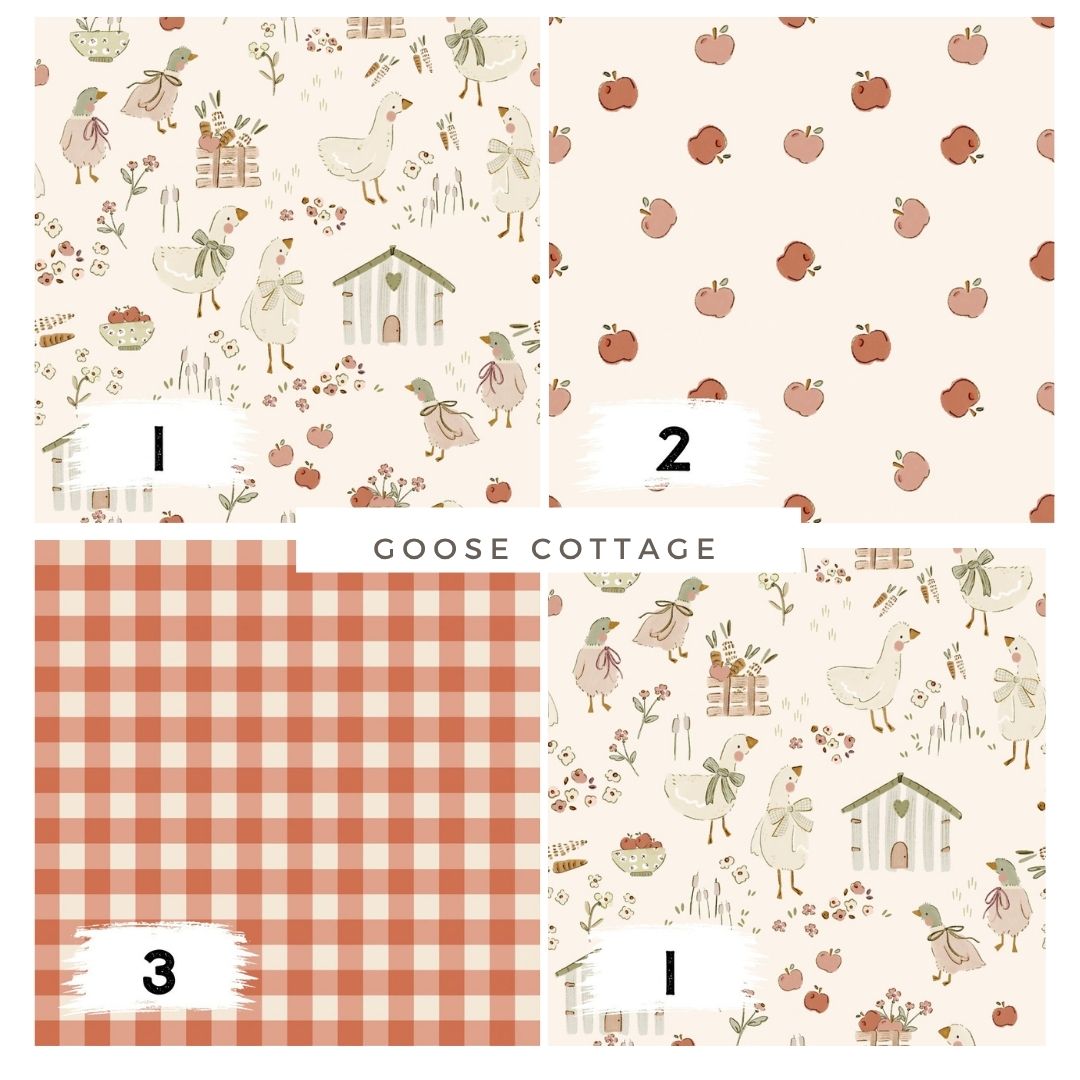Goose Cottage Beige | auf verschiedenen Stoffarten