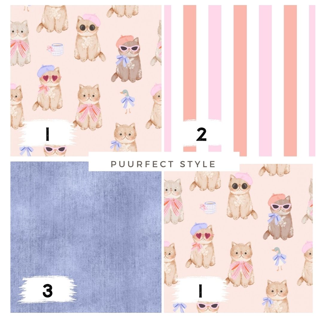 Purrfect Style Rosa | auf verschiedenen Stoffarten