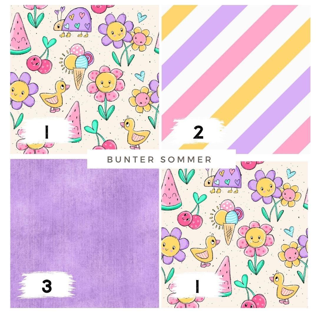 Bunter Sommer Rosa | auf verschiedenen Stoffarten