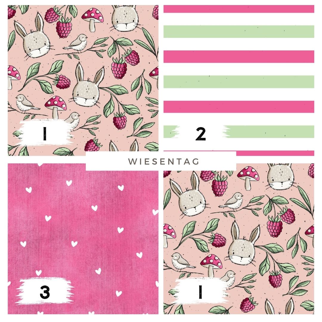 Wiesentag Rosa – Waldtiere & Natur | verschiedene Stoffarten