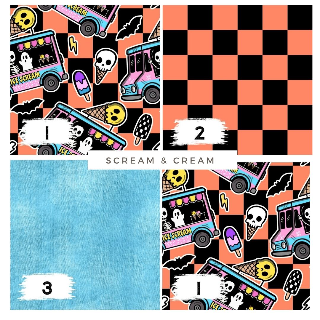 Scream & Cream Schachbrett | auf verschiedenen Stoffarten