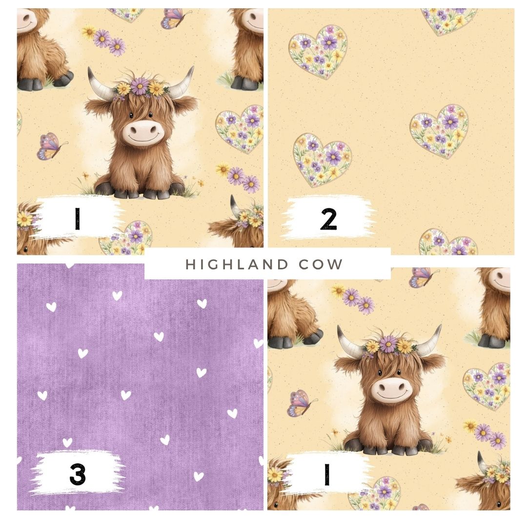 Highland Cow Gelb | auf verschiedenen Stoffarten
