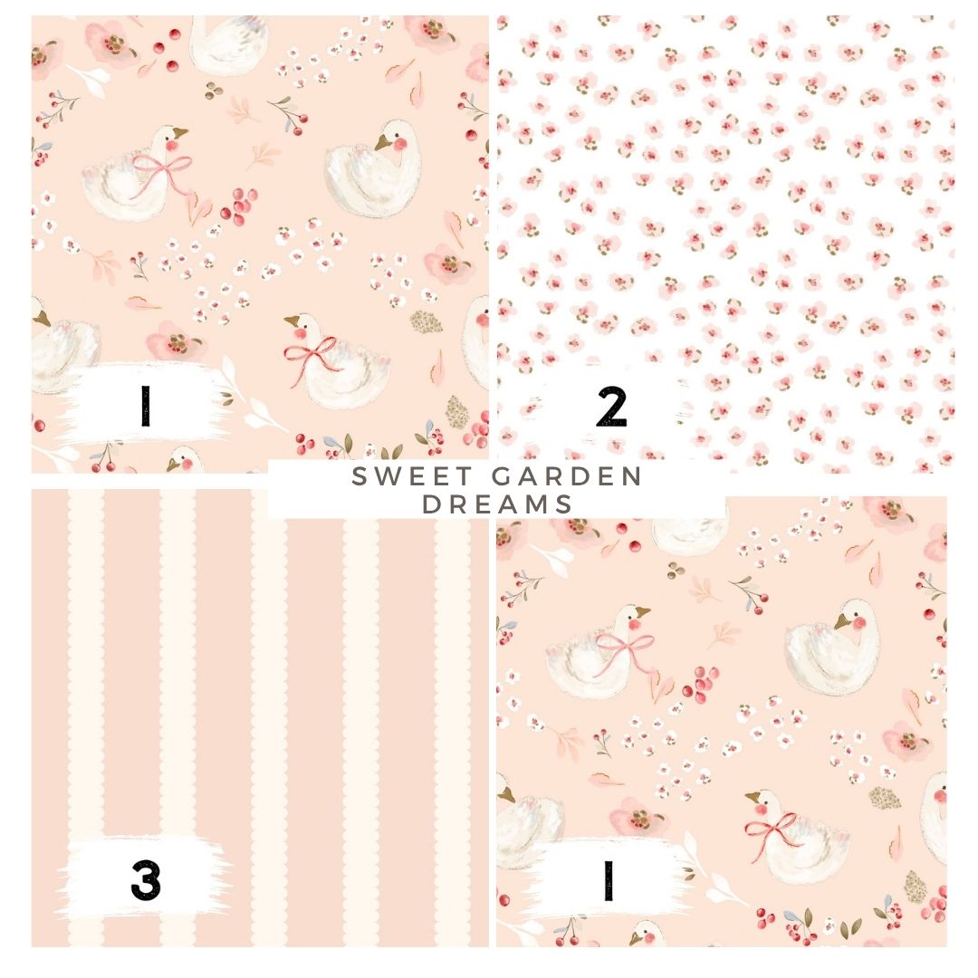 Swan Garden Dreams Sugar – romantischer Schwan Stoff | auf verschiedenen Stoffarten