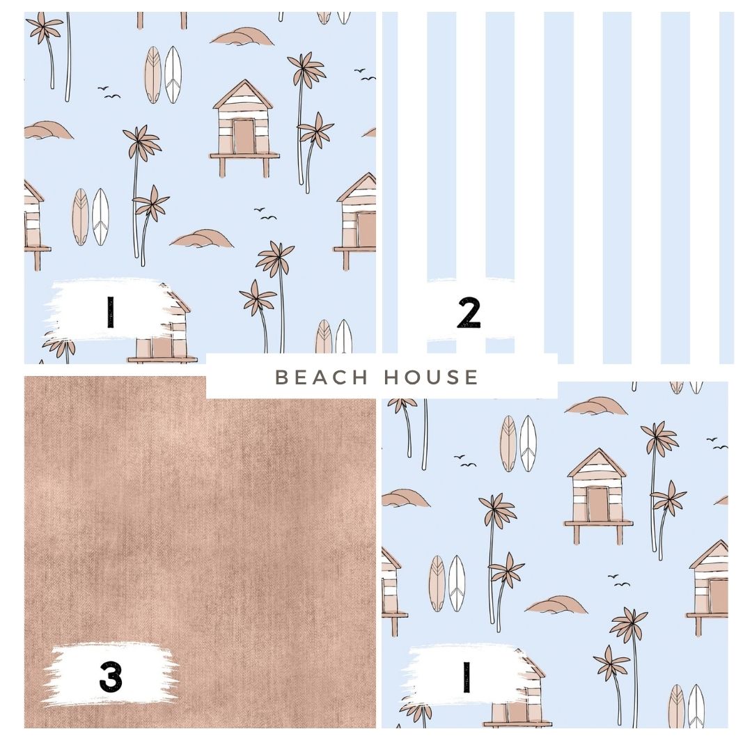 Beach House Blau | auf verschiedenen Stoffarten