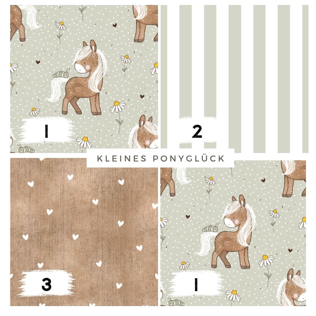 Kleines Ponyglück – süßer Pony Stoff | auf verschiedenen Stoffarten