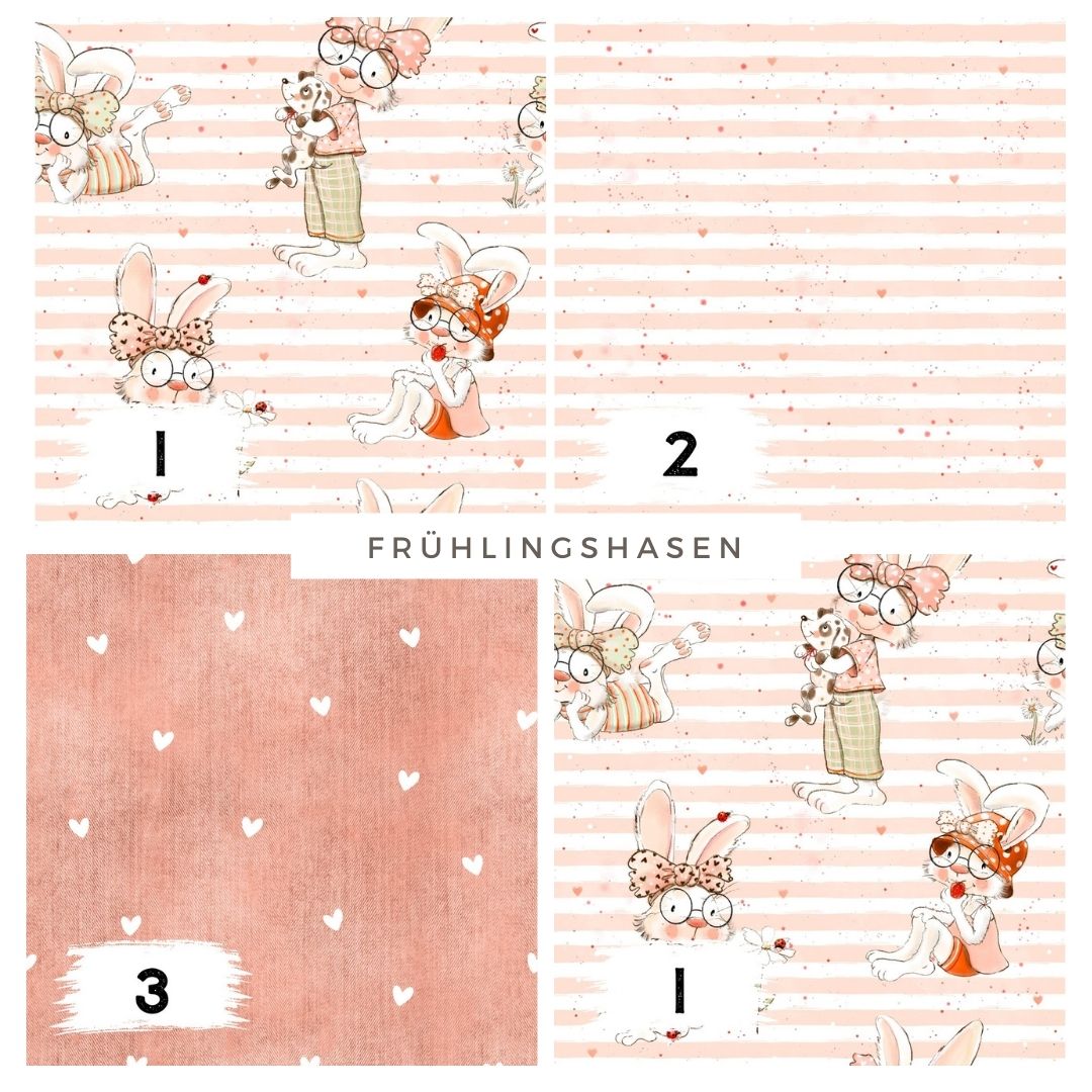 Stoffpaket Frühlingshasen – süßes Hasen Design | auf verschiedenen Stoffarten