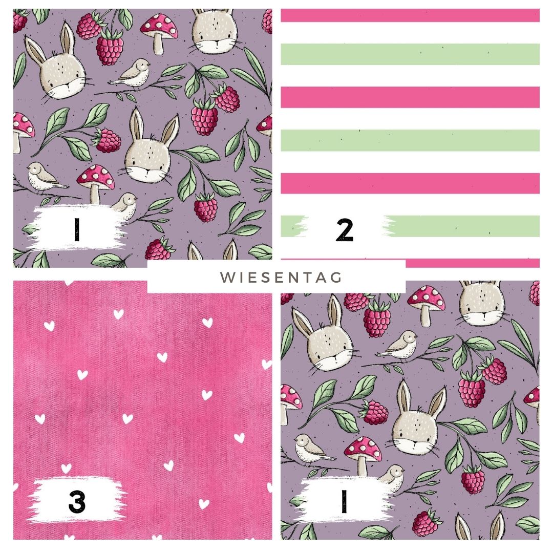 Wiesentag Lila – Waldtiere & Natur | verschiedene Stoffarten