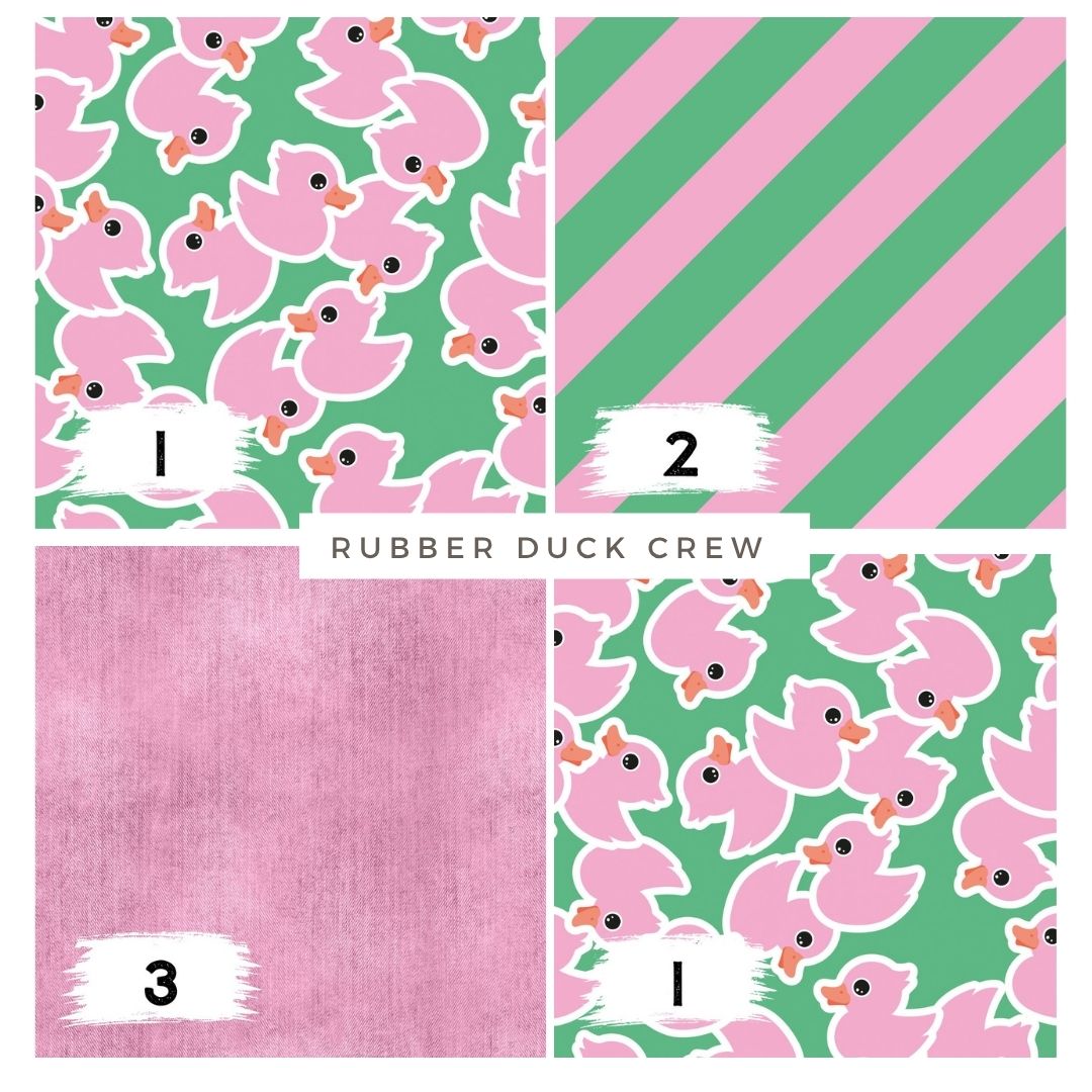 Rubber Duck Crew | auf verschiedenen Stoffarten