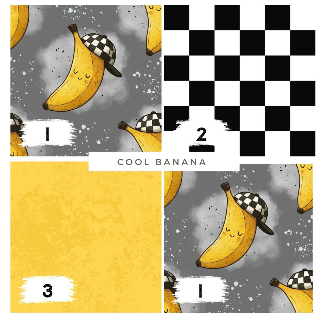 Stoffpaket Cool Banana Grau | auf verschiedenen Stoffarten