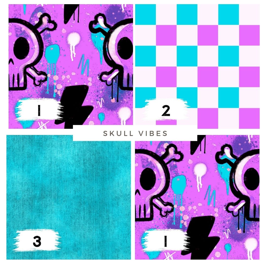 Skull Vibes – cooler Totenkopf Stoff | auf verschiedenen Stoffarten