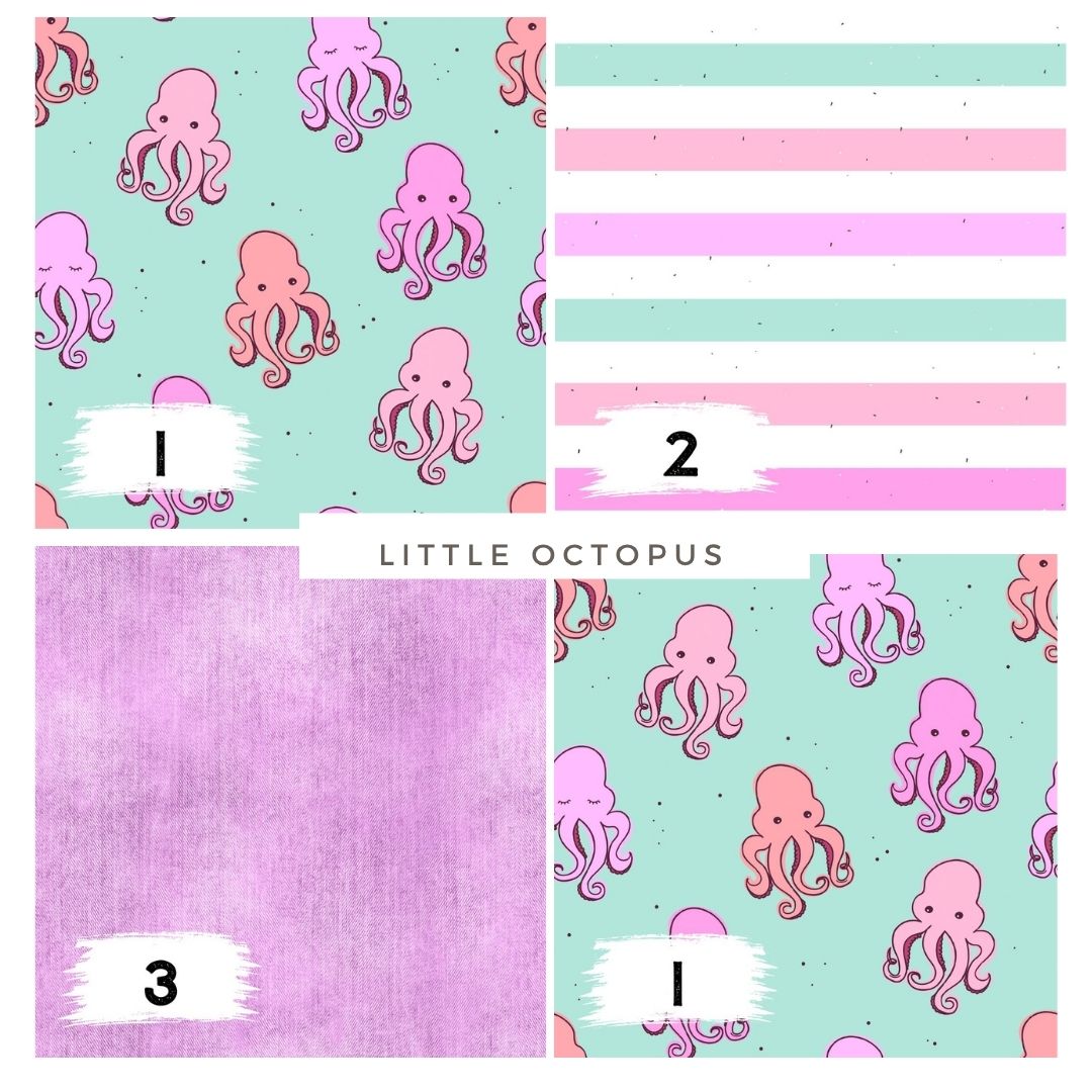 Little Octopus Mint | auf verschiedenen Stoffarten