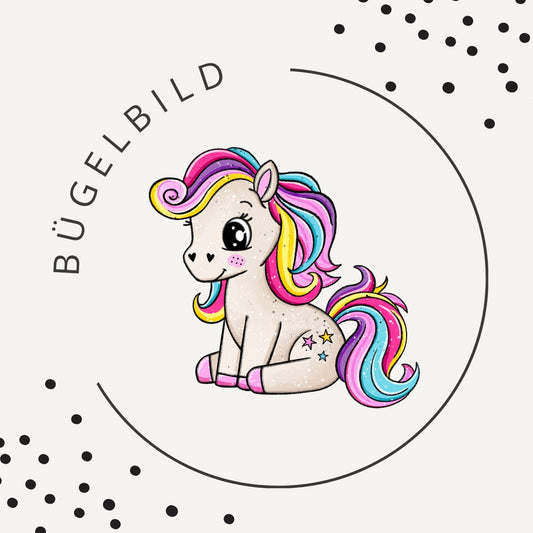 Bügelbild Polly Pony 1 – Regenbogen Pony für Kinder