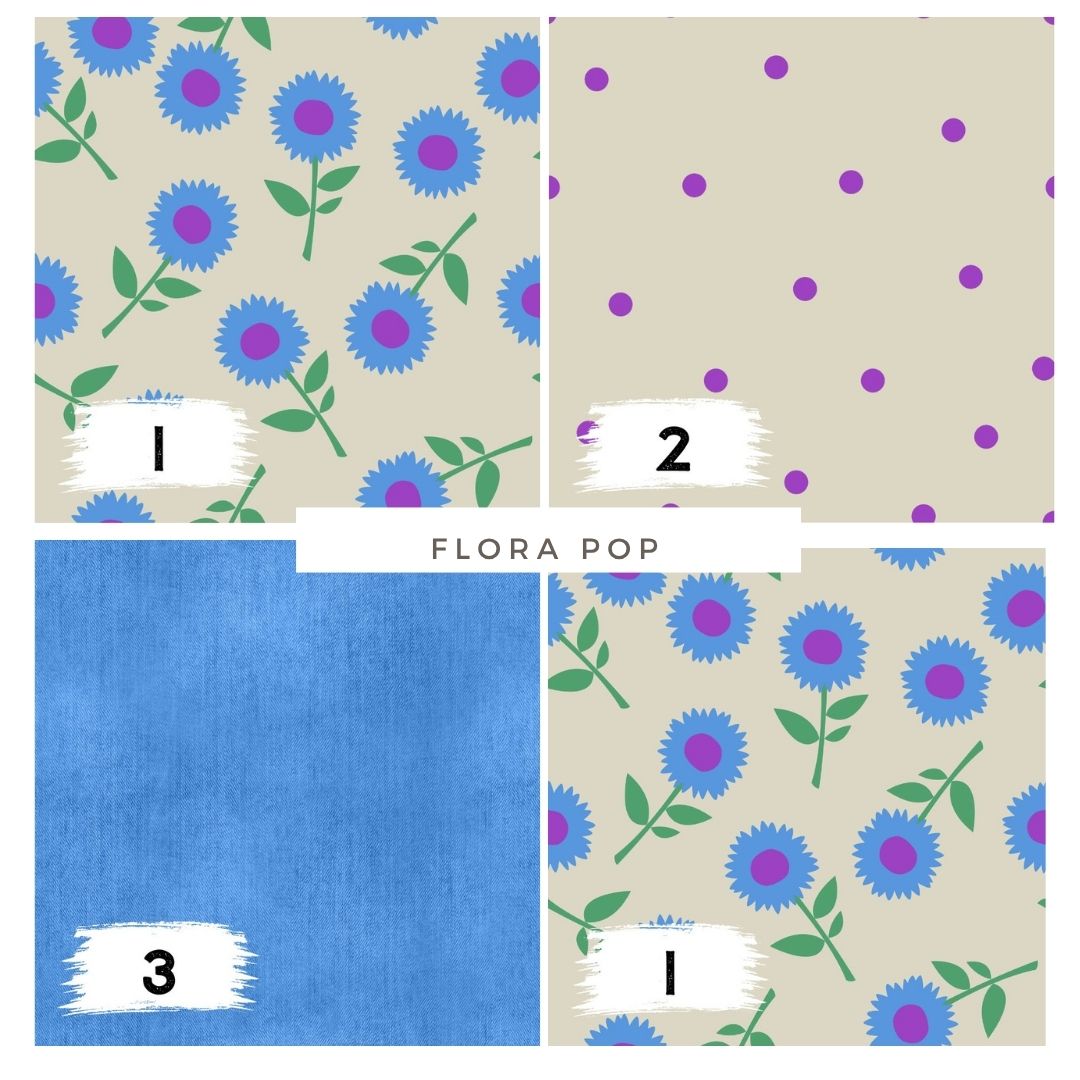 Flora Pop | auf verschiedenen Stoffarten