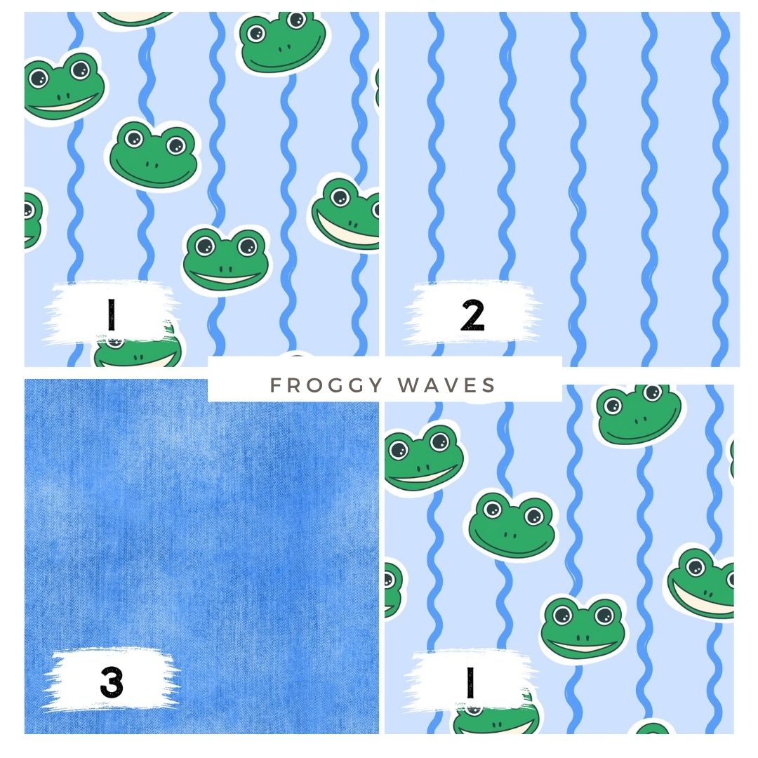 Froggy Waves | auf verschiedenen Stoffarten