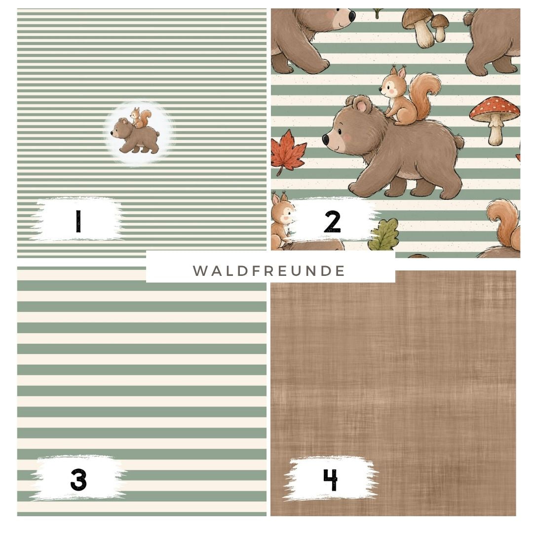 Waldfreunde Stripes | auf verschiedenen Stoffarten