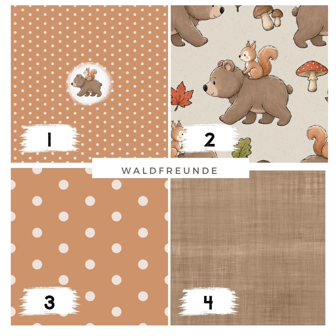Waldfreunde Beige | auf verschiedenen Stoffarten
