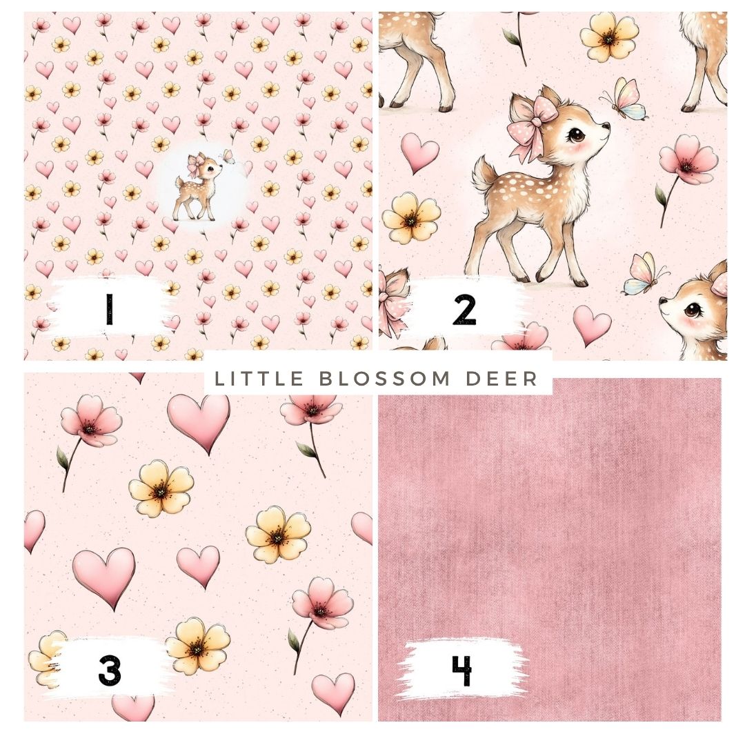 Little Blossom Deer Rosa | auf verschiedenen Stoffarten