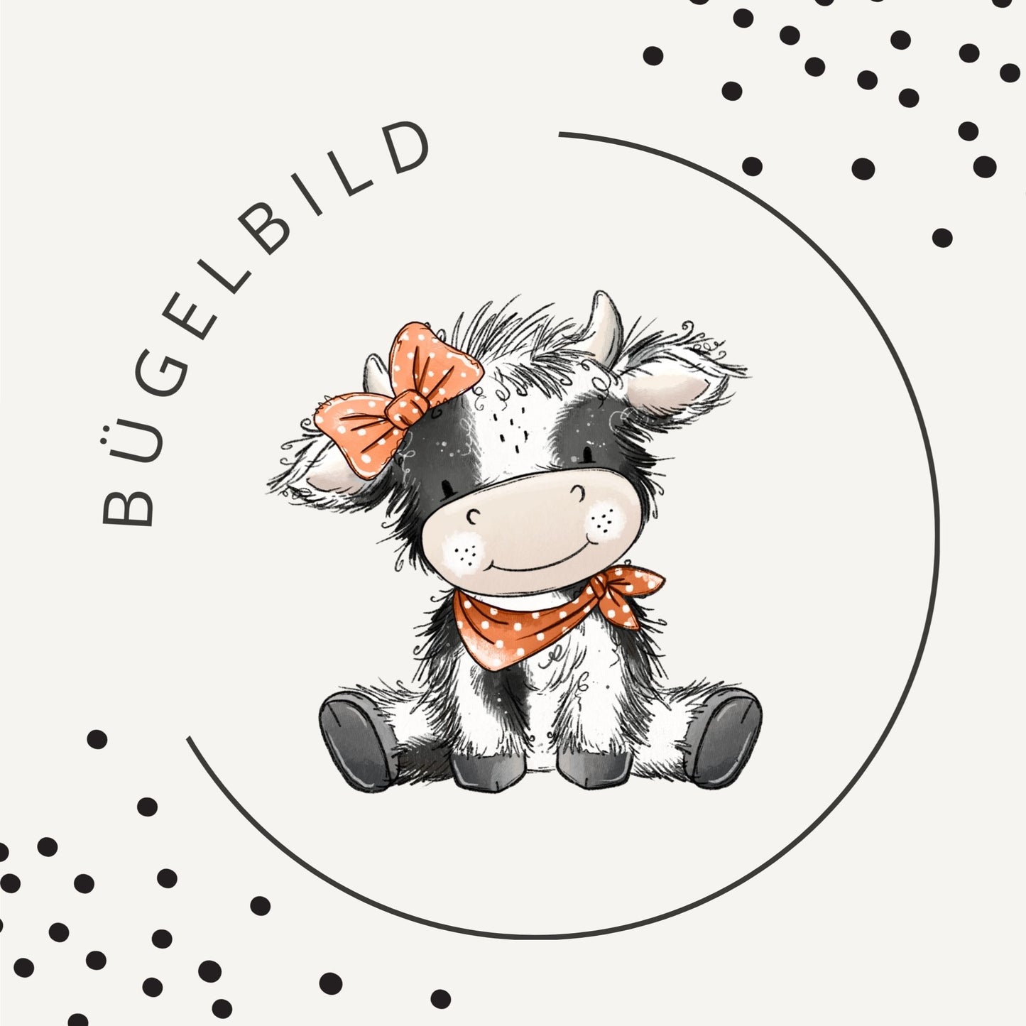 Bügelbild Kuhtag Apricot 1 – Süßes Kuh Motiv