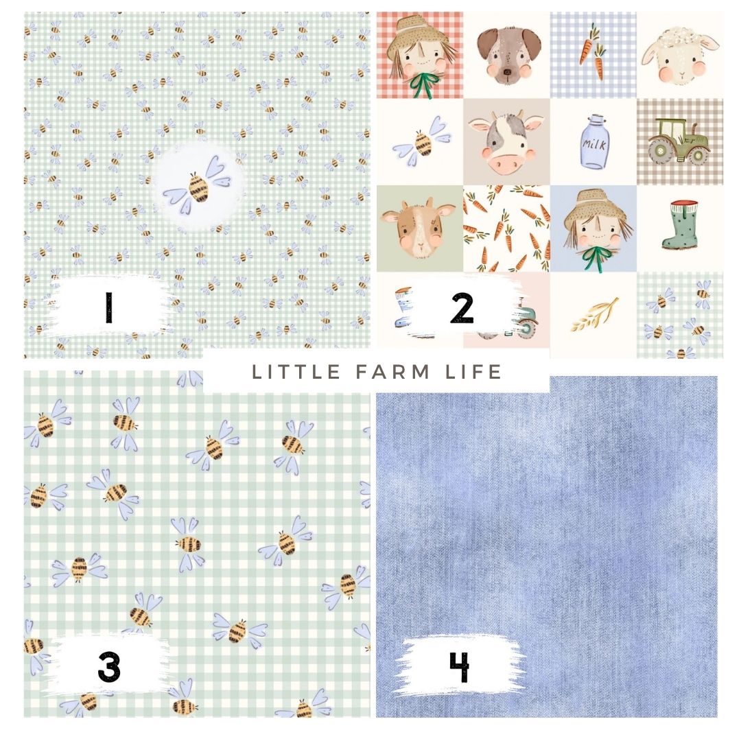 Little Farm Life Patchwork – süßer Bauernhof Stoff | verschiedene Stoffarten