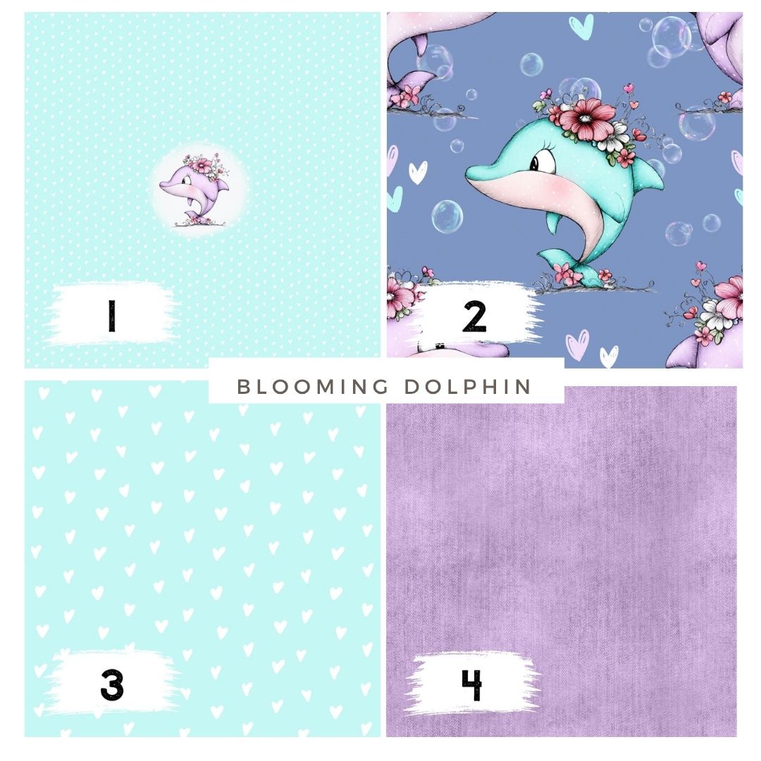 Blooming Dolphin Lila | auf verschiedenen Stoffarten