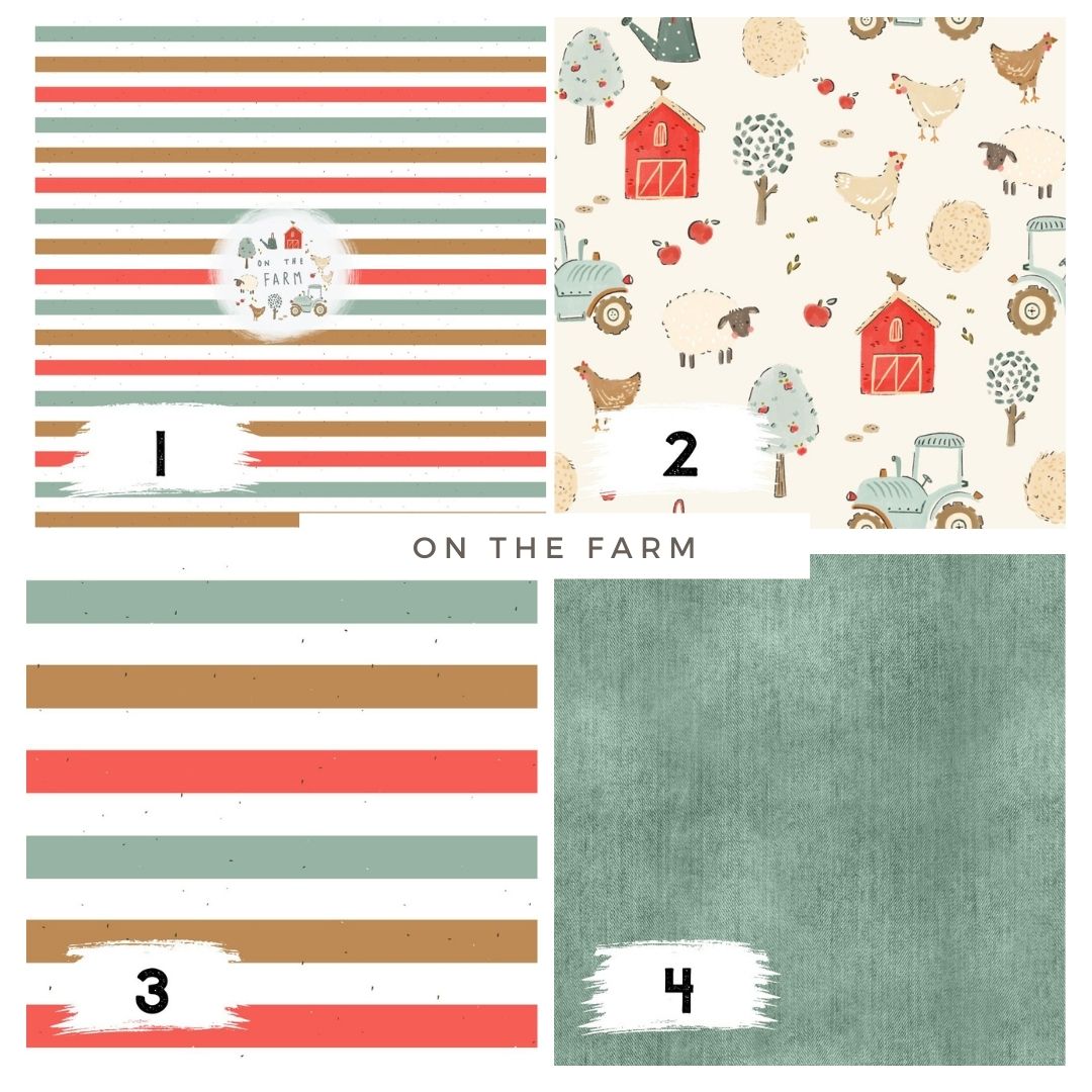 On the Farm Creme – Bauernhof Design | auf verschiedenen Stoffarten