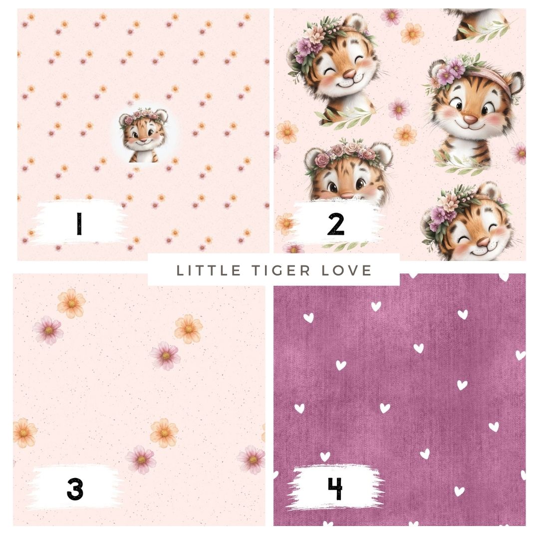 Little Tiger Love Rosa – süßes Tiger Design | verschiedene Stoffarten