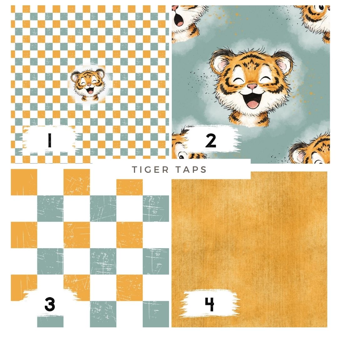 Tiger Taps Mint | auf verschiedenen Stoffarten