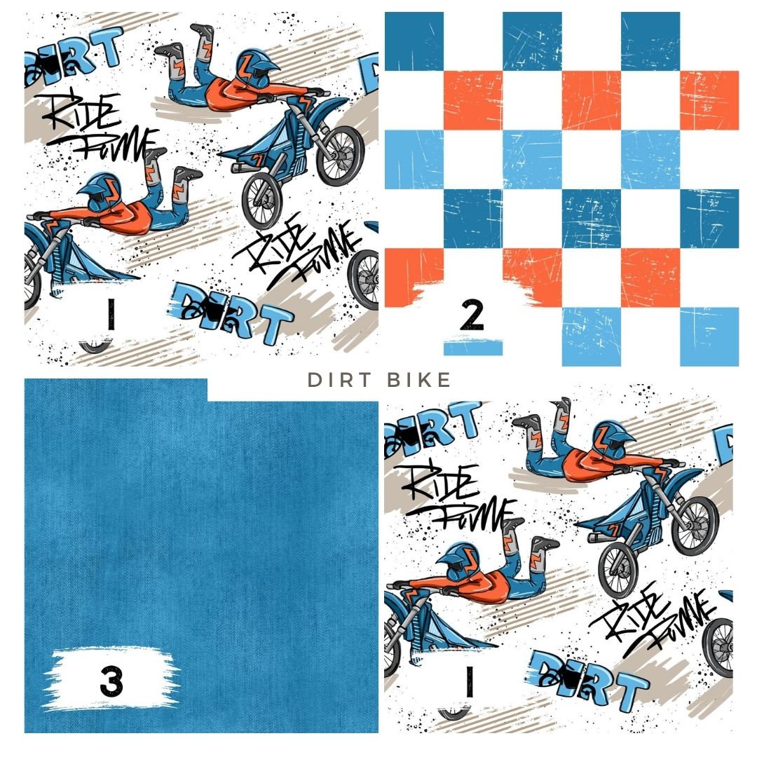 Stoffpaket Dirt Bike Creme | auf verschiedenen Stoffarten