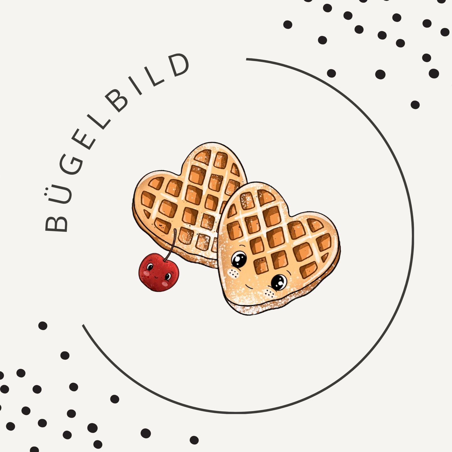 Bügelbild Herzwaffel