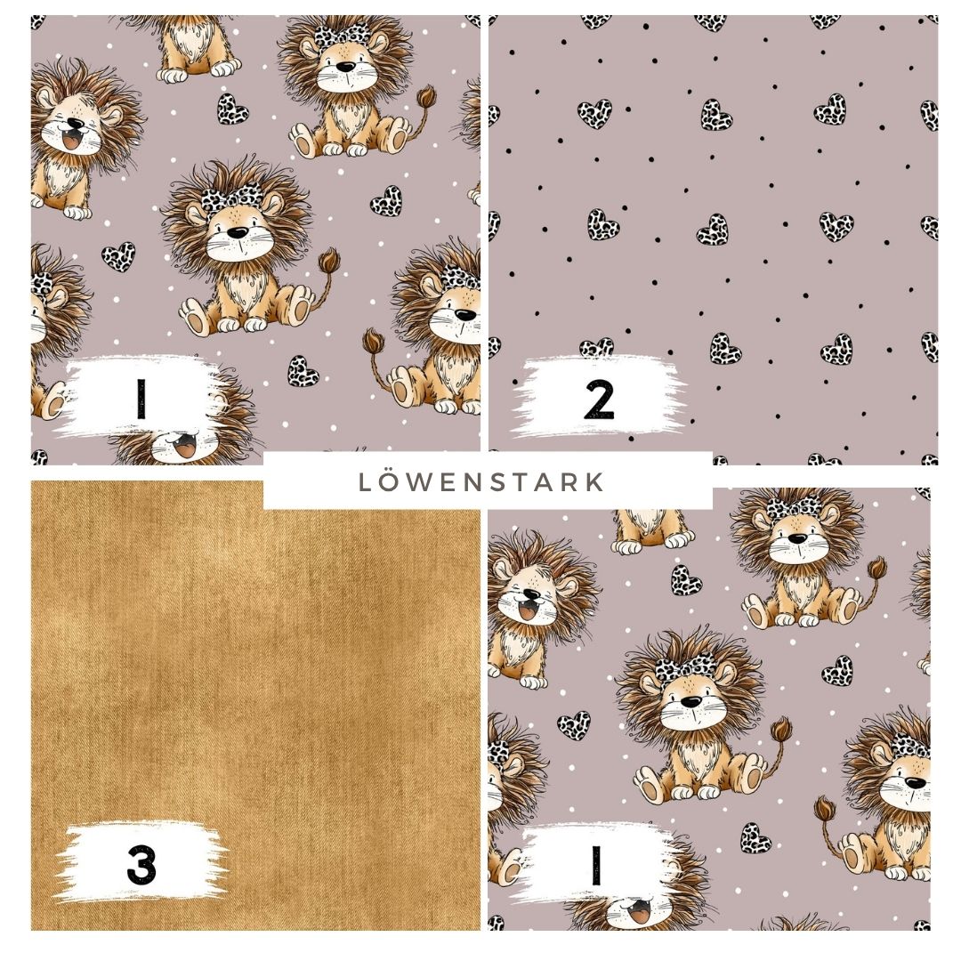 Stoffpaket Löwenstark Mauve | auf verschiedenen Stoffarten